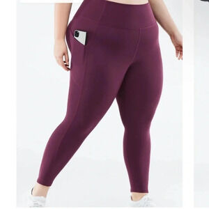 NWOT Fabletics Oasis PureLuxe High-Waisted 7/8 Legging Burgundy Size 4X